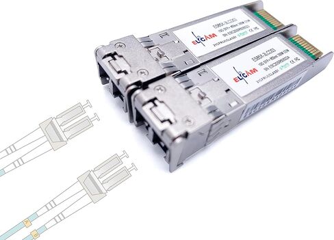 Elfcam® - 2 وحدة إرسال واستقبال SFP+ بسرعة 10 جيجابت 850 نانومتر، موصل مزدوج متعدد الأوضاع LC/UPC (OM3/OM4/OM5)، 10GBase-SR SFP+، DDM 300M in Saudi Arabia