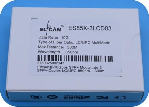 Elfcam® - 2 وحدة إرسال واستقبال SFP+ بسرعة 10 جيجابت 850 نانومتر، موصل مزدوج متعدد الأوضاع LC/UPC (OM3/OM4/OM5)، 10GBase-SR SFP+، DDM 300M in Saudi Arabia