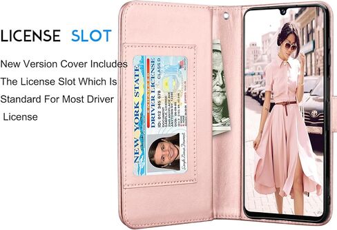 حافظة Galaxy A42 5G، حافظة محفظة Galaxy A42 5G، حامل فتحات بطاقة الائتمان النقدية من جلد البولي يوريثان الفاخر من Tekcoo، غطاء قلاب قابل للطي [حافظة صلبة مغناطيسية قابلة للفصل] مسند لهاتف Samsung A42 5G [ذهبي وردي] in Kuwait