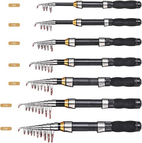 قصبة صيد صغيرة، قصبة صيد FRP تلسكوبية خفيفة للغاية، قصبة بحرية صغيرة محمولة، عمود قصير من السيراميك مع دليل مقاسات متعددة للاختيار 2.3 متر in Kuwait