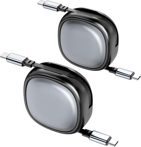 كابل Opluz USB C، 2 حزمة ميني USB C قابل للسحب 60 واط إلى USB C كابل شحن سريع، سلك شاحن PD من النوع C بطول 4 مراحل مسبقًا لهاتف iPhone 15/Pro/Plus/Pro Max، iPad/iPad Pro، MacBook Pro 2021، Galaxy in Kuwait