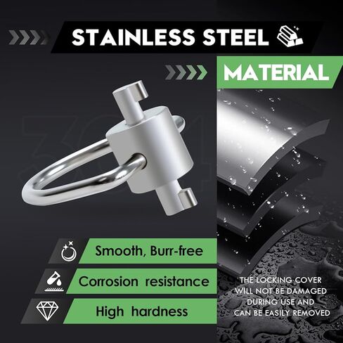 2 Pack HVAC Locking Cap Key for HVAC 410A and R22 Refrigerant Installation and Removal, Stainless Steel HVAC Multi Key Tool with Stainless Key Ring, Tamper Resistant Refrigerant Lock Key in Kuwait