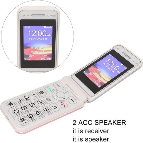 Cuifati 2G Unlocked Flip Phone for Seniors MOM, 2.4 in Color LCD Flip Phone with Dual SIM, Big Phone 6800mAh Battery Easy to use Clear Sound (US Plug) in Saudi Arabia