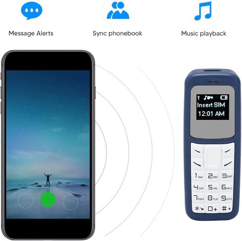 هاتف محمول صغير، هاتف محمول صغير مزود بسماعة رأس بلوتوث مع خطاف للأذن يدعم SIM Mp3، 2G في جميع أنحاء العالم 0.66 بوصة (أسود) in Saudi Arabia