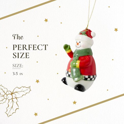 Spode Christmas Tree Black and White Snowman Ornament | Snowman Christmas Tree Hanging Ornaments | Holiday Decorations | Christmas Decor for Christmas Trees – 3.5" in Kuwait