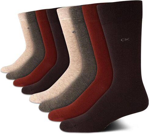 Calvin Klein Men's Dress Socks - Lightweight Cotton Blend Crew Socks (8 Pack) in Saudi Arabia