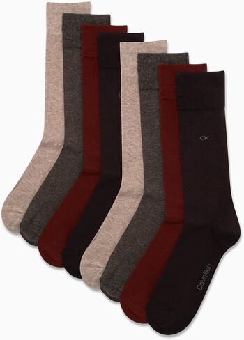 Calvin Klein Men's Dress Socks - Lightweight Cotton Blend Crew Socks (8 Pack) in Saudi Arabia