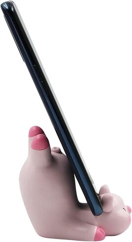 Cute Lovely Pink Pig Cell Phone Stand Holder Desktop Tablet Office Decor Home Ornament, Compatible with 4-8inch Smartphone in Saudi Arabia
