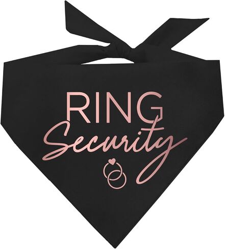 باندانا كلب بطبعات معدنية لحفلات الزفاف والخطوبة من Ring Security (أسود، OS Gold Foil 2) in Saudi Arabia