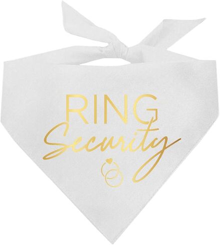باندانا كلب بطبعات معدنية لحفلات الزفاف والخطوبة من Ring Security (أسود، OS Gold Foil 2) in Saudi Arabia