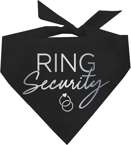 باندانا كلب بطبعات معدنية لحفلات الزفاف والخطوبة من Ring Security (أسود، OS Gold Foil 2) in Saudi Arabia