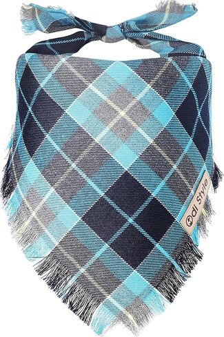 Dog Bandanas Large - Dog Accessories for Large Dogs, Plaid Dog Bandana, Handkerchief, Scarf, Gift for Medium Large Breed Boy Girl Dogs Puppies Pets, Blue, Red and Green, One Piece (Blue) in Saudi Arabia