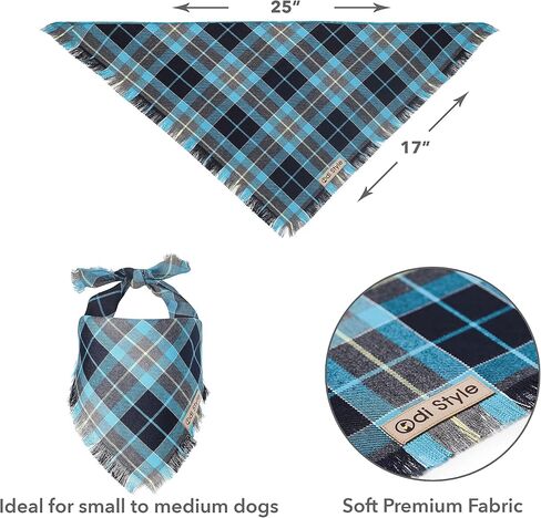 Dog Bandanas Large - Dog Accessories for Large Dogs, Plaid Dog Bandana, Handkerchief, Scarf, Gift for Medium Large Breed Boy Girl Dogs Puppies Pets, Blue, Red and Green, One Piece (Blue) in Saudi Arabia