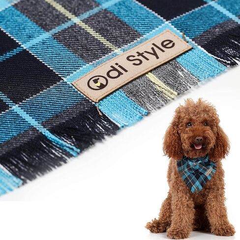 Dog Bandanas Large - Dog Accessories for Large Dogs, Plaid Dog Bandana, Handkerchief, Scarf, Gift for Medium Large Breed Boy Girl Dogs Puppies Pets, Blue, Red and Green, One Piece (Blue) in Saudi Arabia
