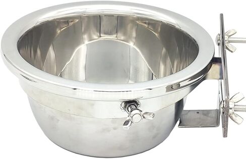 Stainless Steel Hanging Pet Bowl for Medium Large Dogs, Dog Cage Hanging Water Food Bowl, Non-Slip Removable Pet Dish Bowl with 2 Bolt Holders in Saudi Arabia