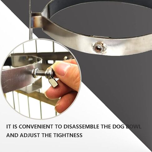 Stainless Steel Hanging Pet Bowl for Medium Large Dogs, Dog Cage Hanging Water Food Bowl, Non-Slip Removable Pet Dish Bowl with 2 Bolt Holders in Saudi Arabia