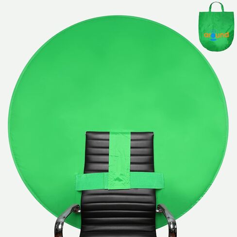Webaround Big Shot 56" | Green | Portable Collapsible Webcam Backdrop | Attaches to Any Chair | Wrinkle-Resistant Fabric | Ultra-Quick Setup and Takedown | Perfect for Zoom, Webex, Teams, etc. in Saudi Arabia