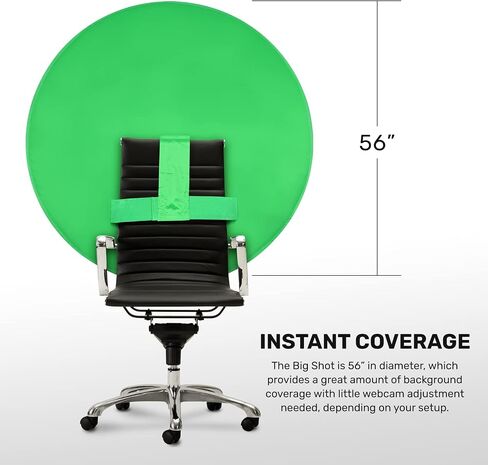 Webaround Big Shot 56" | Green | Portable Collapsible Webcam Backdrop | Attaches to Any Chair | Wrinkle-Resistant Fabric | Ultra-Quick Setup and Takedown | Perfect for Zoom, Webex, Teams, etc. in Saudi Arabia