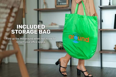 Webaround Big Shot 56" | Green | Portable Collapsible Webcam Backdrop | Attaches to Any Chair | Wrinkle-Resistant Fabric | Ultra-Quick Setup and Takedown | Perfect for Zoom, Webex, Teams, etc. in Saudi Arabia