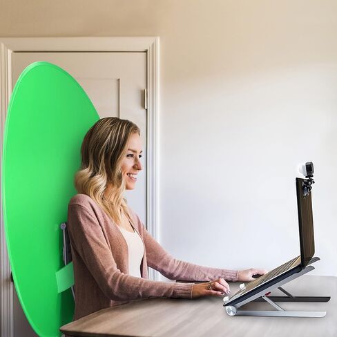 Webaround Big Shot 56" | Green | Portable Collapsible Webcam Backdrop | Attaches to Any Chair | Wrinkle-Resistant Fabric | Ultra-Quick Setup and Takedown | Perfect for Zoom, Webex, Teams, etc. in Saudi Arabia