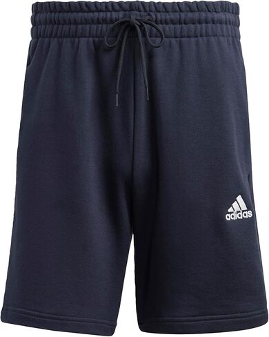 شورت رجالي من adidas Essentials French Terry 3-Stripes، أحمر ساطع، متوسط in Saudi Arabia
