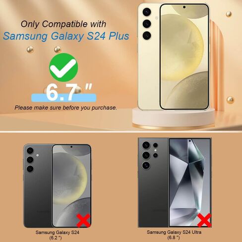 حافظة S24 Ultra، محفظة حامل بطاقات لهاتف Samsung S24 Ultra، حامل حلقي، حجب RFID، حزام معصم، واقي عدسة الكاميرا، غطاء قلاب جلدي واقٍ مغناطيسي لهاتف Galaxy S24 Ultra 2024 (أرجواني) in Saudi Arabia