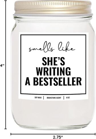 YouNique Designs Writer Candle 8oz - Gifts for Authors, Gifts for Journalists - Jar Candle Writer Gifts, Author Gifts, Book Writer Gifts - Cool Gifts for Writers and Authors in Saudi Arabia
