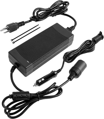 محول تيار متردد إلى تيار مستمر، محول 15 أمبير/180 واط/8.25 قدم/110 فولت إلى 12 فولت، محول إمداد الطاقة بمقبس ولاعة سجائر السيارة للنافخ وثلاجة السيارة وأجهزة السيارة الأخرى مع كابل تمديد in Kuwait