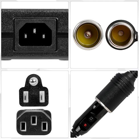 محول تيار متردد إلى تيار مستمر، محول 15 أمبير/180 واط/8.25 قدم/110 فولت إلى 12 فولت، محول إمداد الطاقة بمقبس ولاعة سجائر السيارة للنافخ وثلاجة السيارة وأجهزة السيارة الأخرى مع كابل تمديد in Kuwait