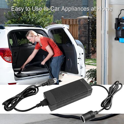 محول تيار متردد إلى تيار مستمر، محول 15 أمبير/180 واط/8.25 قدم/110 فولت إلى 12 فولت، محول إمداد الطاقة بمقبس ولاعة سجائر السيارة للنافخ وثلاجة السيارة وأجهزة السيارة الأخرى مع كابل تمديد in Kuwait