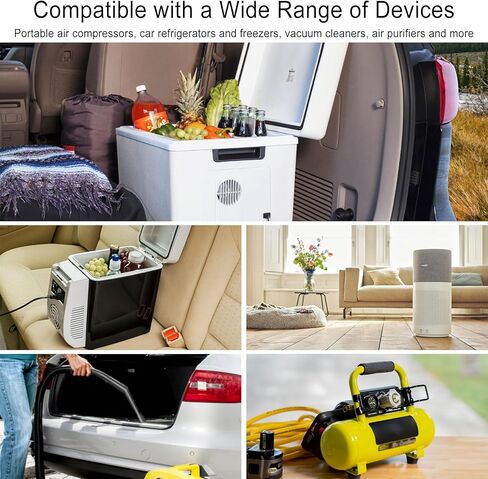 محول تيار متردد إلى تيار مستمر، محول 15 أمبير/180 واط/8.25 قدم/110 فولت إلى 12 فولت، محول إمداد الطاقة بمقبس ولاعة سجائر السيارة للنافخ وثلاجة السيارة وأجهزة السيارة الأخرى مع كابل تمديد in Kuwait