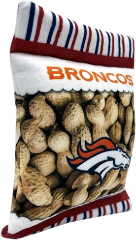 Pets First NFL Denver Broncos Crinkle FINE Plush Dog & CAT Squeak Toy - Cutest Stadium Peanuts Snack Plush Toy for Dogs & Cats with Inner Squeaker & Beautiful Baseball Team Name/Logo in Saudi Arabia