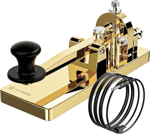 CW Telegraph Key - Heavy Duty Stainless Steel Classical Morse Code Key, Shortwave Radio Ham Send Telegram Practice Oscillator Straight Key (Stainless Steel) in Saudi Arabia