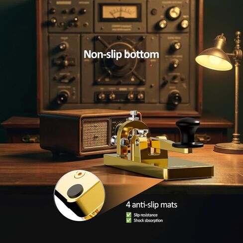 CW Telegraph Key - Heavy Duty Stainless Steel Classical Morse Code Key, Shortwave Radio Ham Send Telegram Practice Oscillator Straight Key (Stainless Steel) in Saudi Arabia
