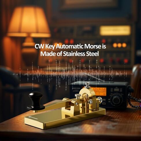 CW Telegraph Key - Heavy Duty Stainless Steel Classical Morse Code Key, Shortwave Radio Ham Send Telegram Practice Oscillator Straight Key (Stainless Steel) in Saudi Arabia