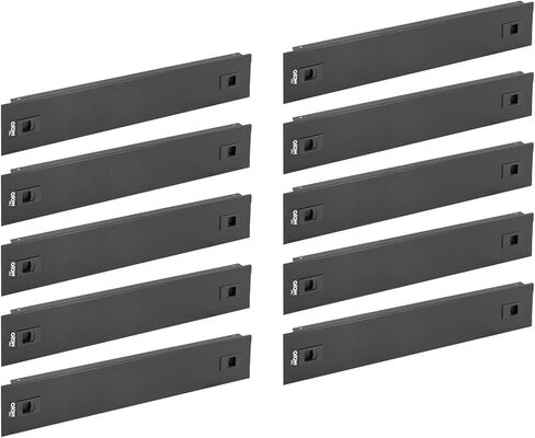 لوحة فارغة 2U، لوحة فارغة على حامل صلب، لوحة تثبيت على حامل لحاوية/خزانة حامل شبكة خادم 19 بوصة، تركيب بدون أدوات، أسود (10 عبوات) in Kuwait