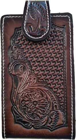 marquez Western autentic Leather Mexican Cell Phone case for Belt with Magnetic Closure. Universal Size (Black) in Saudi Arabia