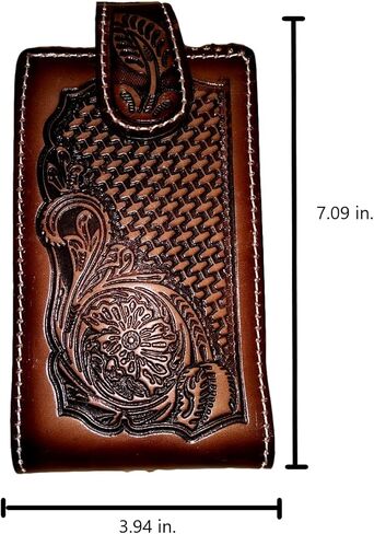 marquez Western autentic Leather Mexican Cell Phone case for Belt with Magnetic Closure. Universal Size (Black) in Saudi Arabia