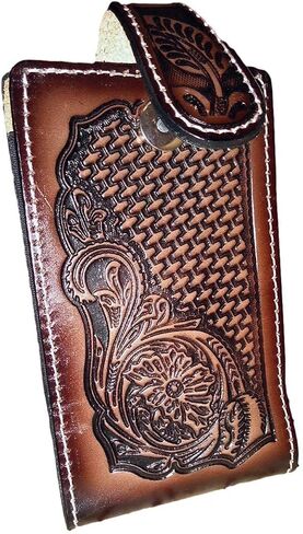 marquez Western autentic Leather Mexican Cell Phone case for Belt with Magnetic Closure. Universal Size (Black) in Saudi Arabia