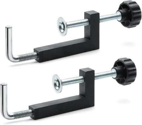 POWERTEC 71004-P2 مشبك سياج عالمي، 4 قطع، لمناشير الطاولة، طاولات التوجيه، مربعات التثبيت، طاولات ضغط الحفر، مناشير ميتري، مع قضيب 3/8 بوصة in Saudi Arabia