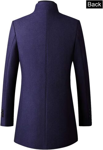 معطف FTCayanz الرجالي من الصوف المخلوط بمقاس نحيف، معطف علوي بصدر واحد، معطف عمل in Kuwait