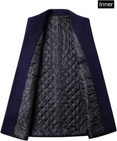 معطف FTCayanz الرجالي من الصوف المخلوط بمقاس نحيف، معطف علوي بصدر واحد، معطف عمل in Kuwait