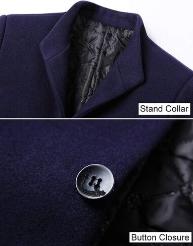 معطف FTCayanz الرجالي من الصوف المخلوط بمقاس نحيف، معطف علوي بصدر واحد، معطف عمل in Kuwait