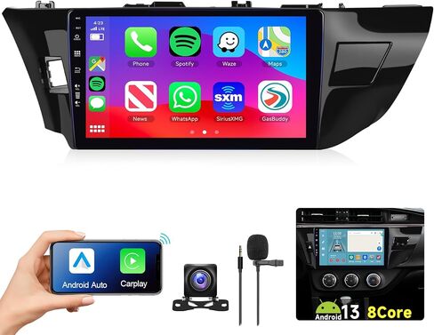 8 CORE 4G+64G راديو السيارة ستيريو لسيارة Toyota Corolla/Levin 2014-2017، شاشة لمس IPS 10.1 بوصة Android 13، Carplay اللاسلكي/Android Auto، GPS، 4G/WiFi، AM/FM، بلوتوث 5.1، 32 نطاق DSP، HD آلة تصوير in Saudi Arabia