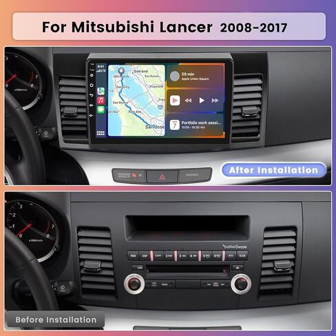 Hikity 2+64GB لسيارة Mitsubishi Lancer 2008-2017 Android Car Stereo 10.1 بوصة تعمل باللمس راديو السيارة اللاسلكي Carplay Android Auto Support GPS Navigation WiFi Bluetooth FM EQ كاميرا احتياطية in Saudi Arabia