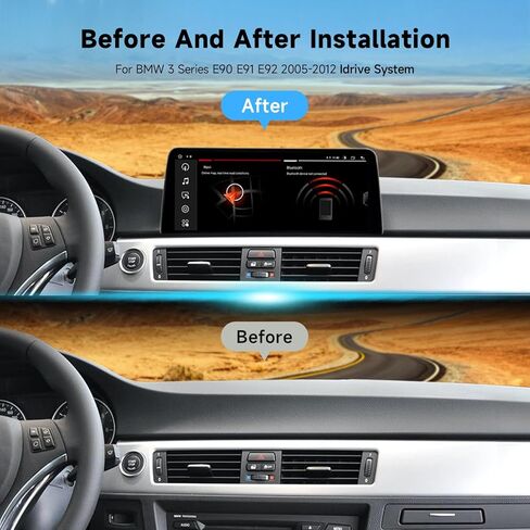 12.3 بوصة لسيارة BMW 3 Series E90 E91 E92 2005-2012 نظام Idrive Android 13 مشغل سيارة ملاحة الوسائط المتعددة GPS 4G WiFi Wireless Carplay BT in Kuwait