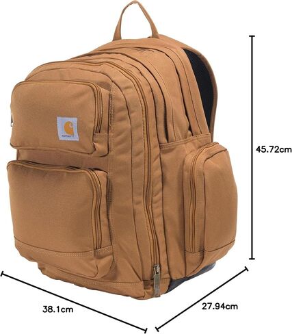 Carhartt 35L Backpack, Durable Pack with Laptop Sleeve and Duravax Abrasion Resistant Base, Everyday Triple Compartment (Black), One Size in Kuwait