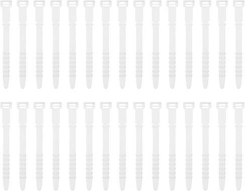 uxcell 30Pcs Silicone Cable Ties 4.5 Inch Reusable Wire Ties Elastic Cable Cord Organizer Straps for Cords Wire USB Charge Management Food Storage, Rose Pink in Saudi Arabia