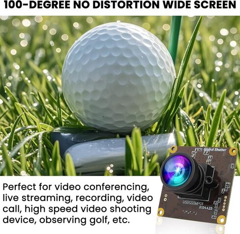 ELP 5MP Global Shutter 50fps وحدة كاميرا USB للكمبيوتر UVC USB2.0 Lightburn Camera لحفارة الليزر عالية السرعة 60 إطارًا في الثانية كاميرا كمبيوتر زاوية واسعة للبث المباشر (100 درجة بدون تشويه) in Saudi Arabia