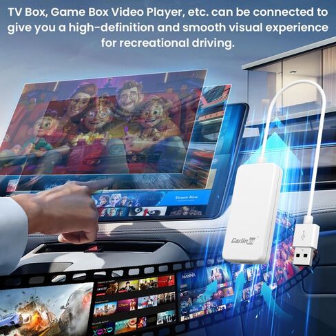 محول Carlinkit Stick HDMI لجهاز CarPlay السلكي OEM (2016-2024)، مناسب لاتصال HDMI المتعدد (Fire TV Sticks وHDMI Game Stick) والتبديل إلى شاشة السيارة الأصلية، ودعم الترقية عبر الإنترنت in Kuwait